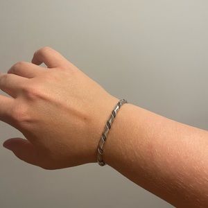 Sterling silver braided cuff bracelet